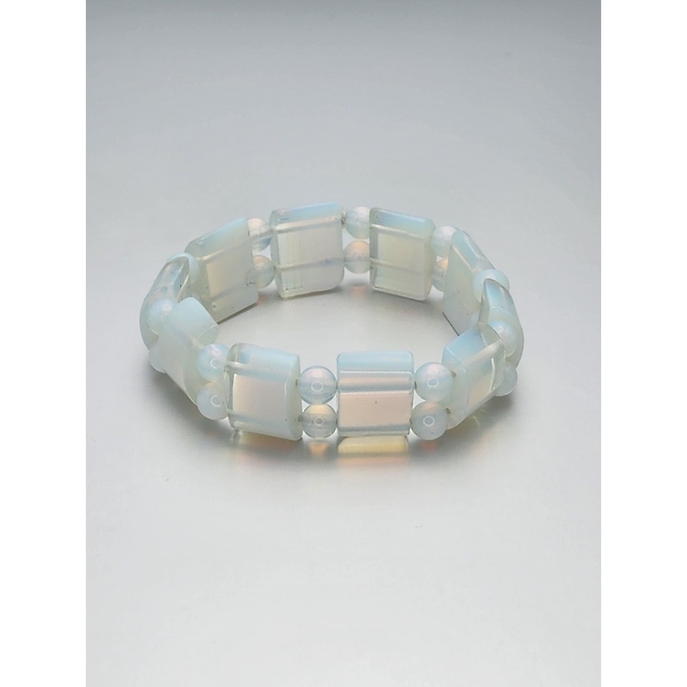 Gorgeous! Vintage Blue‎ Moonstone Beaded Stretchy Bracelet FREE $HIPPING!! - Picture 3 of 11